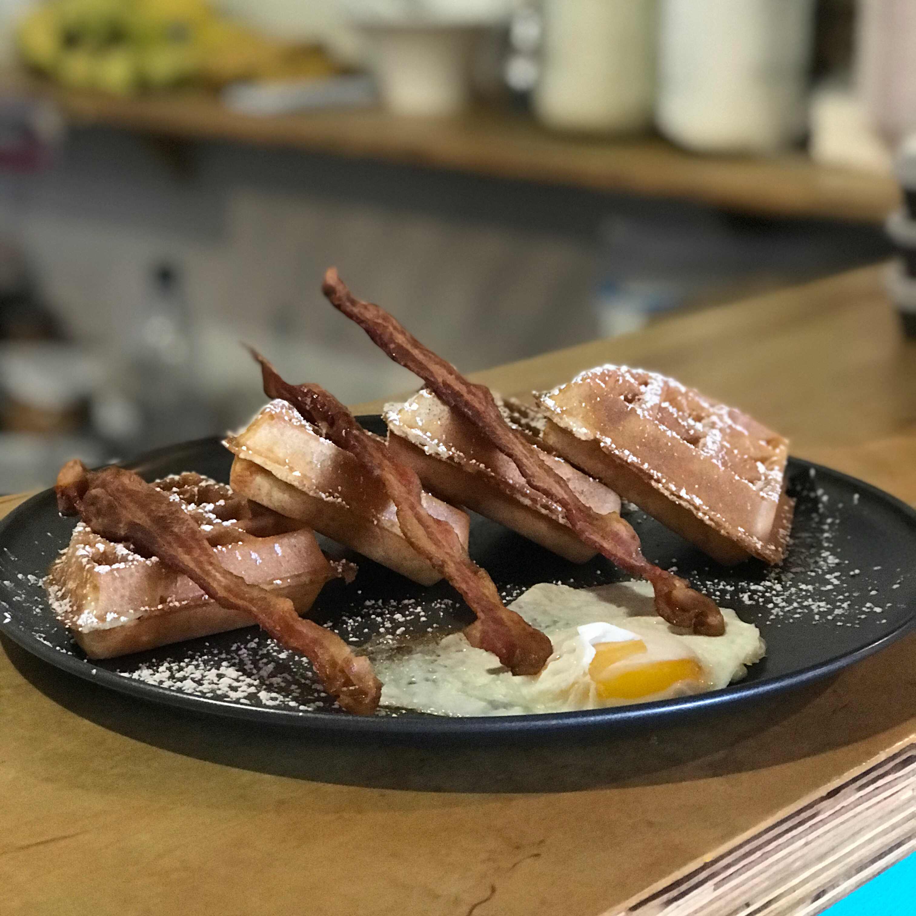 Egg & Bacon Waffle