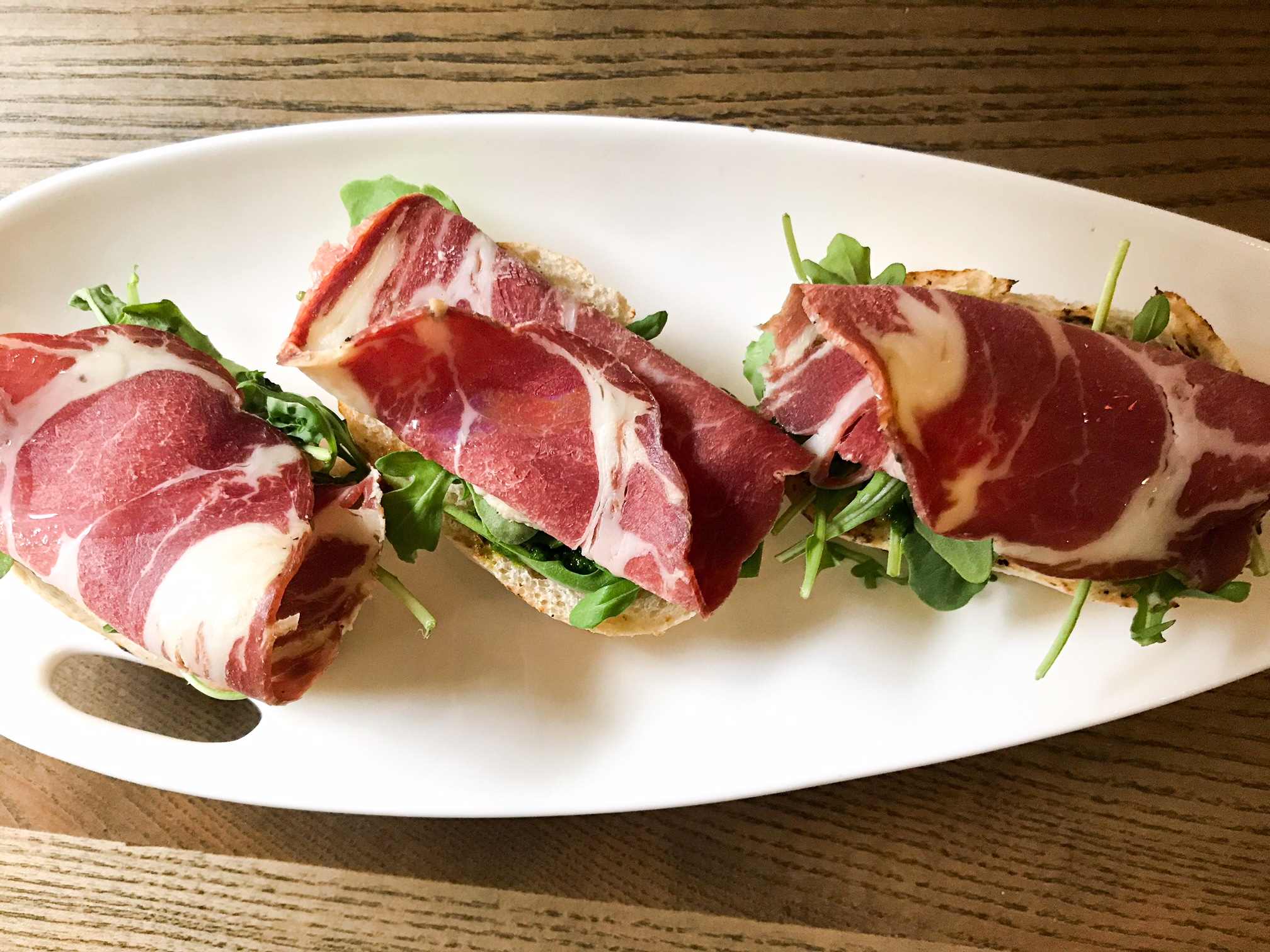 Pesto Prosciutto Bruschetta 